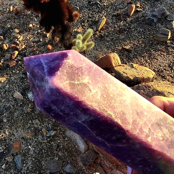 Tall & Chunky Deep Purple Lepidolite Tower-- 9 Inches Tall!!! - Picture 7 of 12